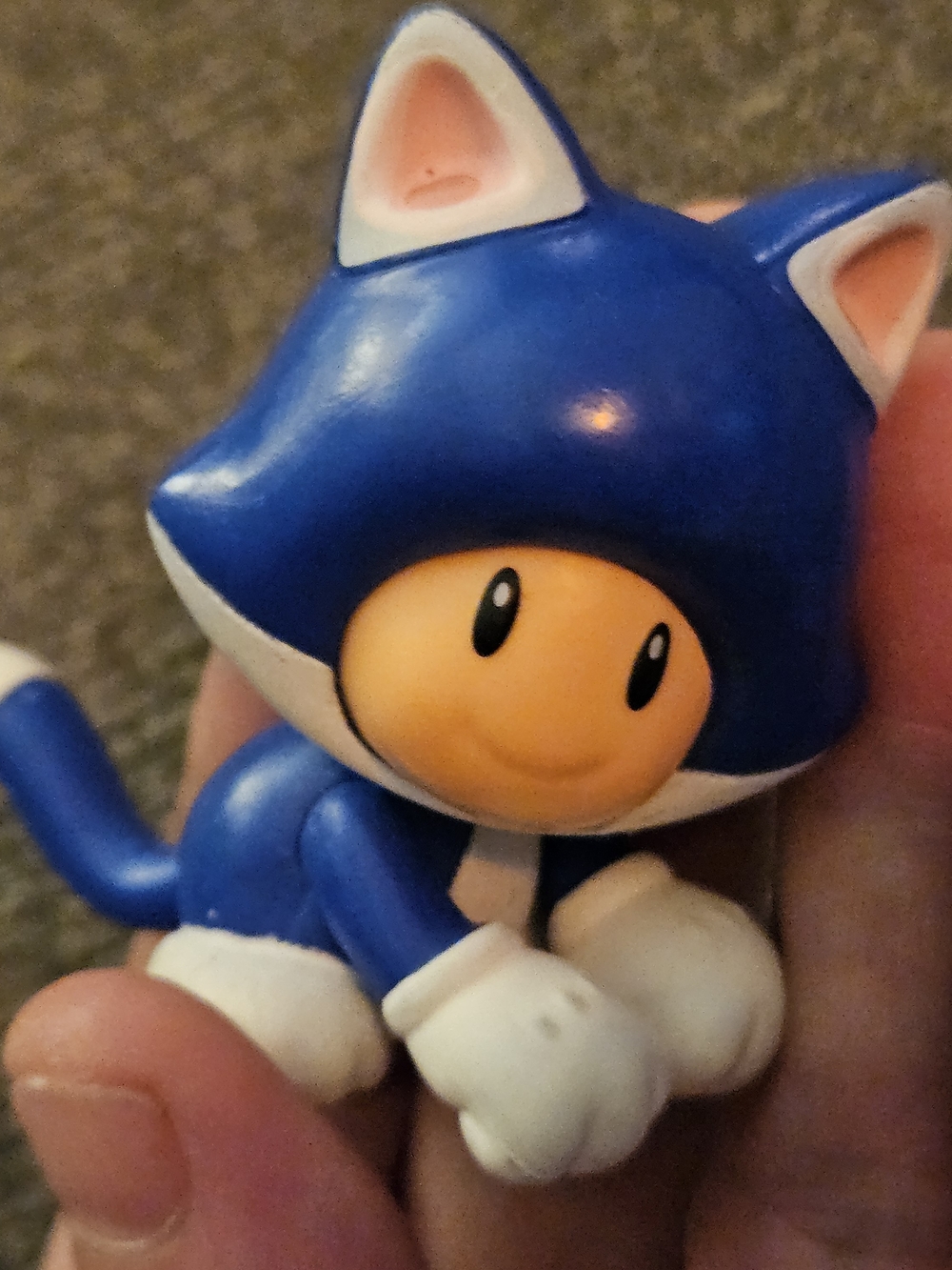 Nintendo Super Mario Bros Cat Toad Figurine Topper Toy Jakks 16 Collectible RARE